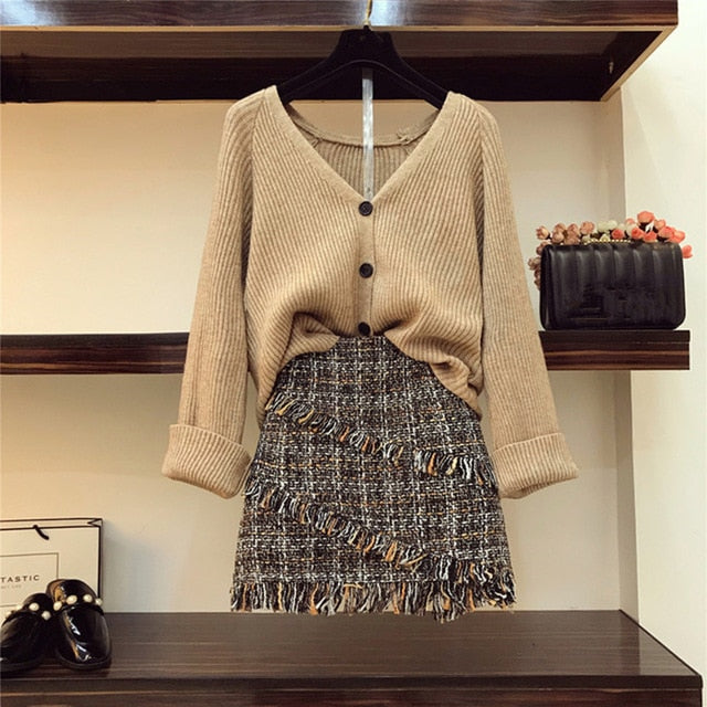 2019 Autumn Winter Womans V-necked Cardigan Knitted Coat