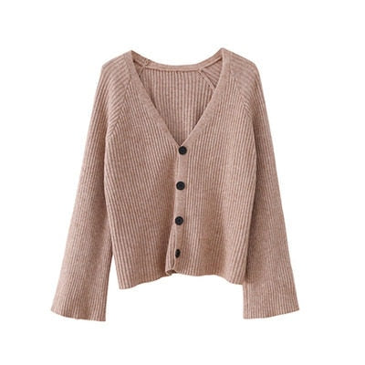 2019 Autumn Winter Womans V-necked Cardigan Knitted Coat