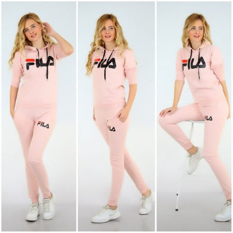 Plus Size 2019 New Letter Print Two Piece Set Sportswear Tracksuit Women Hooded Conjunto Feminino Sweatshirt Set Outfits